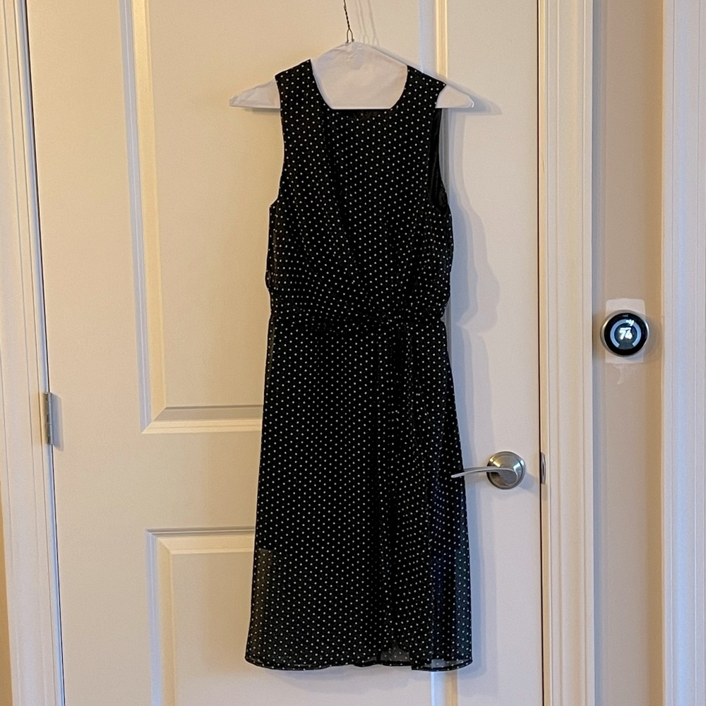 Black polka dot dress
